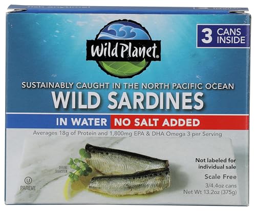 Wild Planet Wild Sardines In Water NSA, 4.4 OZ