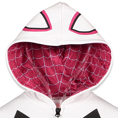 Marvel Spider-Verse Little Girls' Zip-Up Hoodie Gwen Pink 7-8 - image 7