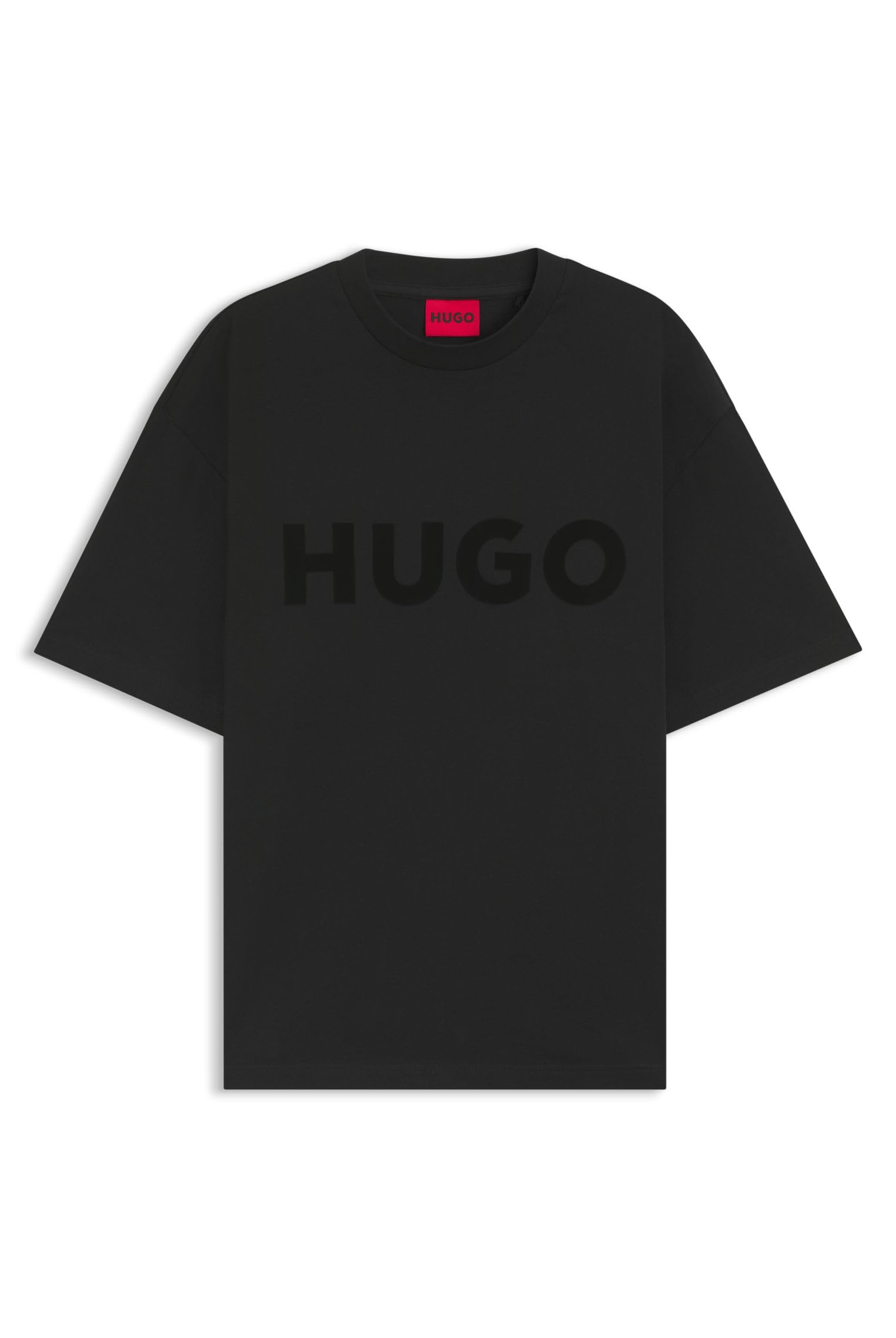 Hugo Men's Black Dinkee Tonal-Logo T-Shirt In Cotton Jersey