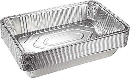Nicole Fantini Full Size Deep Aluminum Pan With No Lids for Baking, Serving, Roasting, Broiling, Cooking - L. 20 3/4