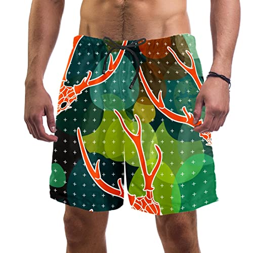 Maillots de bain pour hommes JDEZ short de plage de Noël wapiti séchage rapide
