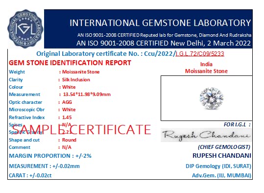 Astro Cart Moissanite Stone 0.75 Carat Moissanite Diamond Round Shape मोइसानाइट डायमंड स्टोन With Beautiful Color & Clarity Moissanite Diamond Loose With Certificate Precious Messonite Stone For Men 4