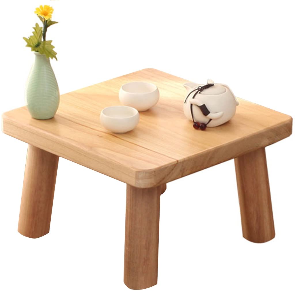 Tavolino da caffè piccolo in stile giapponese retrò – Tavolo basso Zen Tea | Tavolino quadrato con finestra a bovindo | Tavolino basso semplice per tatami