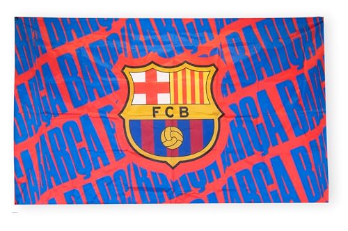 Hy-Pro Bandera oficial de Barcelona de 5 x 3 pies, bandera de fútbol nacional de poliéster para exhibición en casa y partido, equipo de aficionados con escudo grande y detalle de bandera roja y azul