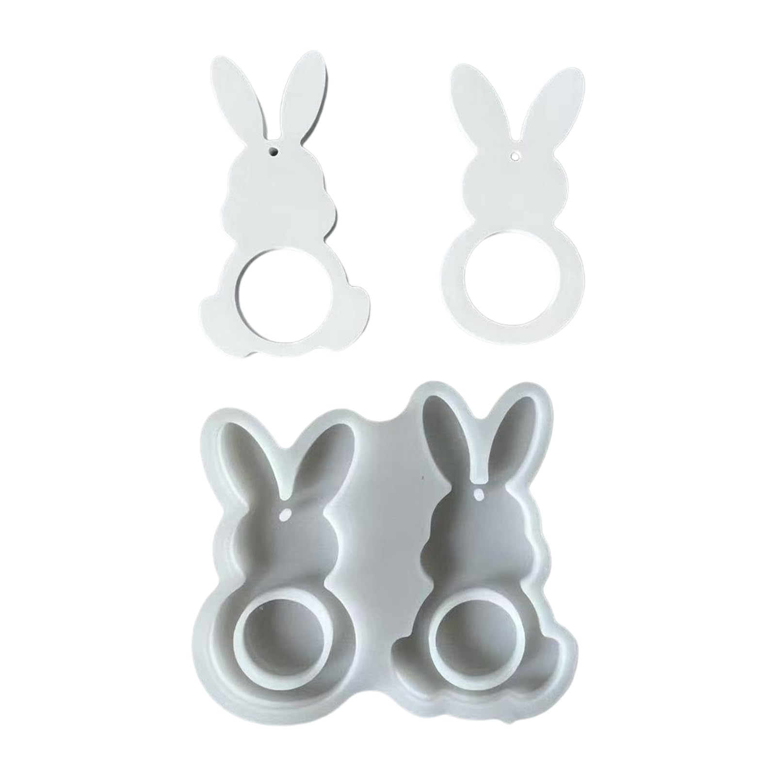 Alksubbm Easters Rabbits Silicone Easy Cleaning for Car Decoration Making and Holiday Craft Easter Rabbits Silicone for Resin Making