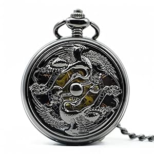 Heren en vrouwen accessoires Vintage Classic Steampunk Zwart Hollow Pocket Horloge Mannen Auto Rvs Mannen Vrouw Mechanische Pocket Horloge Huwelijksverjaardag vaderdag kerst verjaardagscadeau