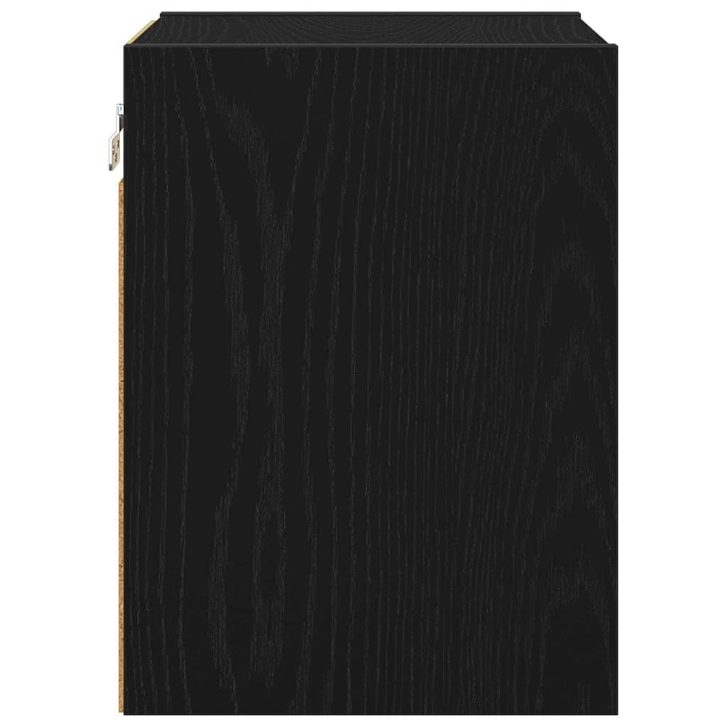 Hängeschrank Schwarz Eichen-Optik 30 x 29,5 x 40 cm Küchenaufbewahrung mit viel Stauraum für Moderne Wohnräume ideal für Geschirr, Utensilien, Vorratsschrank, Organizer und mehr