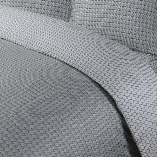 Majestic Giftware Madison Linen 4 Pcs 48" Full Size Duvet Bedding Set (BL102-48F-2-4pcs) Cambridge - Gray 300 Thread Count Cotton Sateen | 1 Fitted Sheet, 1 Duvet, 2 Pillowcases