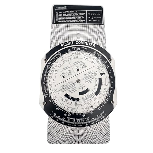 Advanced Pilot Products E6B Flight Computer - Manual Circular Slide Rule for Student Pilots - Aviation Flight Training & FAA Exam - Flight Planning Wind Correction Time Speed Distance Calculator