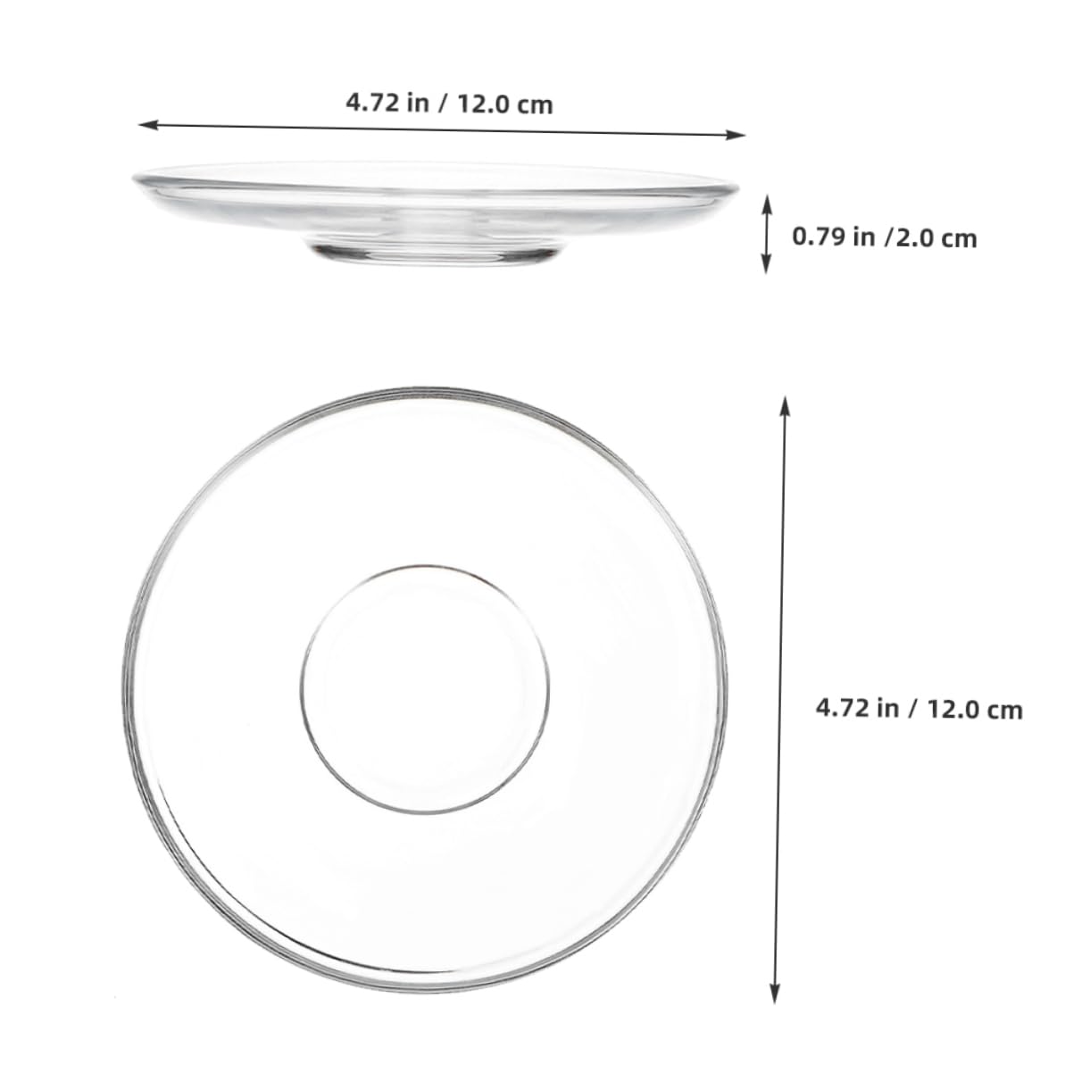 FELTECHELECTR 2pcs Glass Tea Saucers Saucer Plates for Cups Trifle Dish Snack Plates Glass Dinner