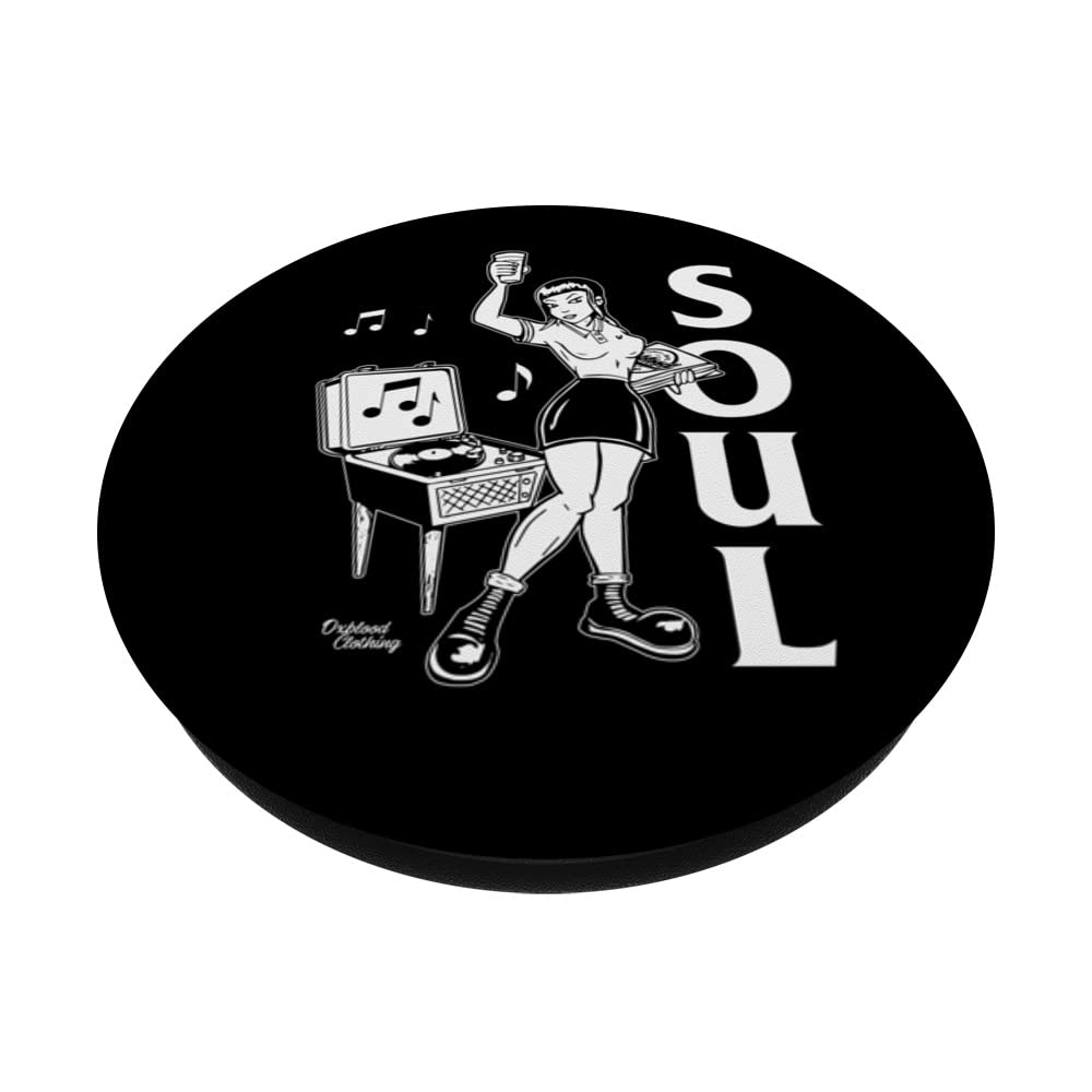 Northern Soul All Nighter Keep The Faith Soulie Soul Girl PopSockets Swappable PopGrip, Black - Image 2