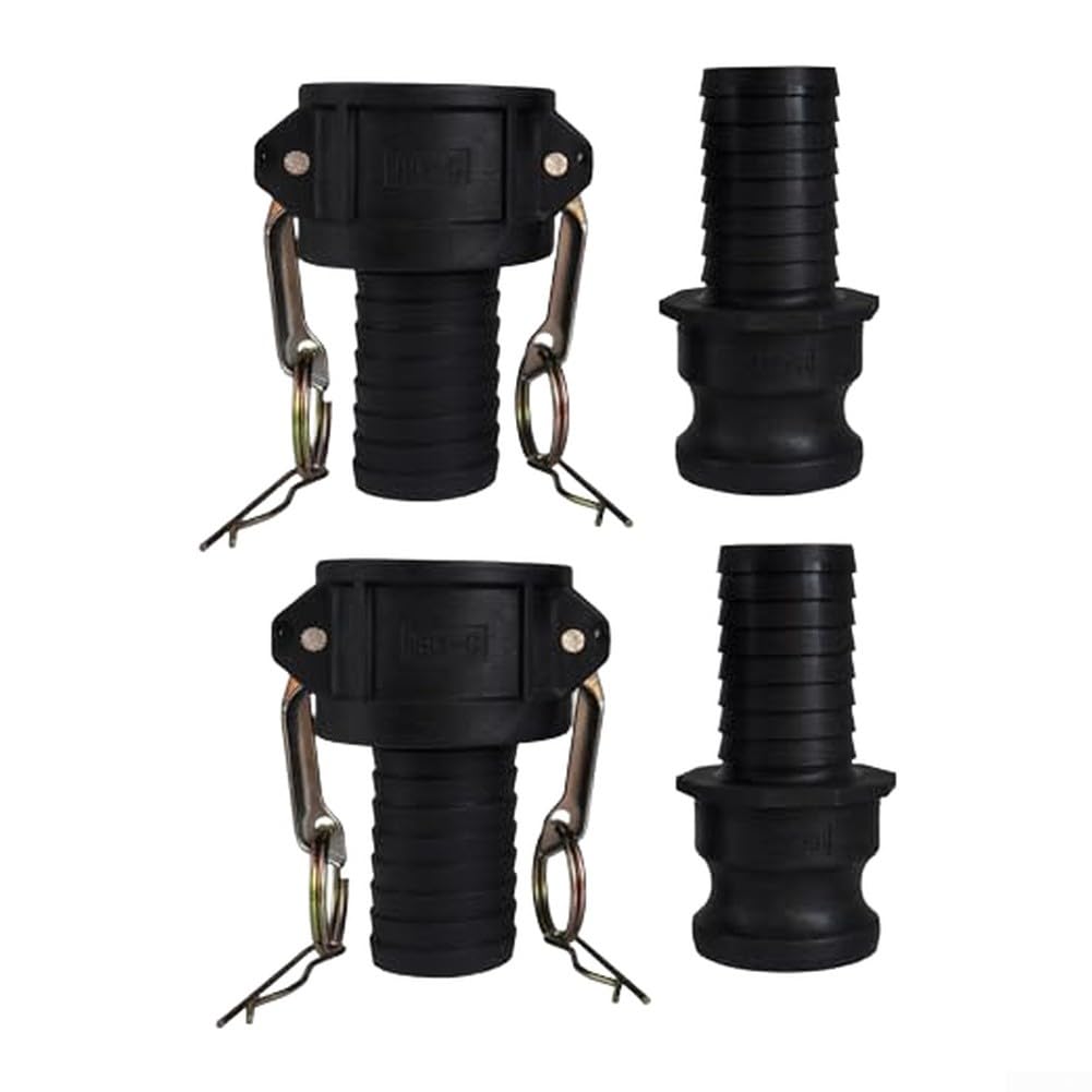 Kit de raccords de tuyau Camlock en polypropylène de type C & E pour pompe, raccord rapide, transfert d'eau, raccords de tuyau de 2,5 à 5,1 cm (2")
