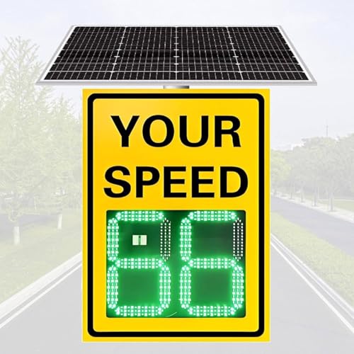 Solar LED Traffic Speed Display Sign - Reflective Aluminum Radar