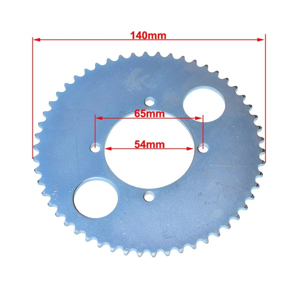 Kettenrad 126L Kette T8F 54T Kettenrad Antriebsrad ohne Zahn 4 Löcher Freilaufsatz Passend for Elektroroller Fahrrad Pocket Pit Dirt Bike