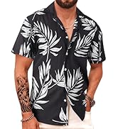 APTRO Men's Hawaiian Shirt Short Sleeve Tropical Vacation Button Down Beach Floral Palm Shirts