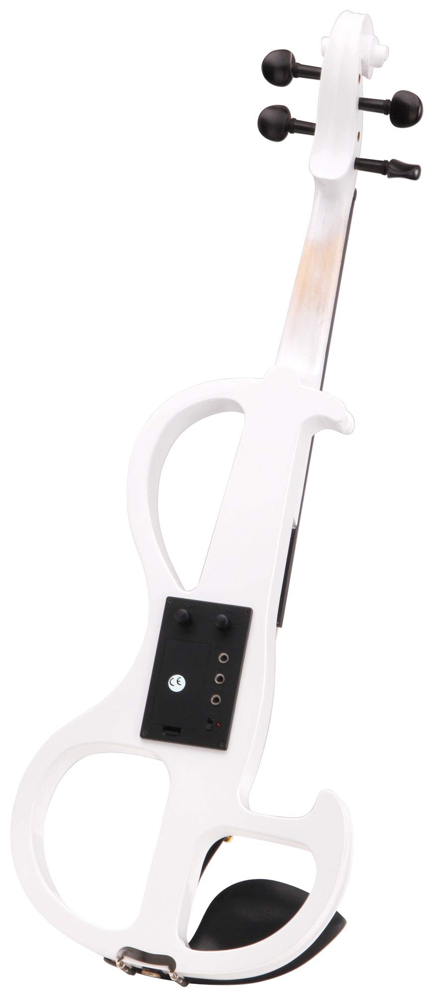Classic Cantabile EV-90WH E-Violine (E-Geige mit Tonabnehmer, Fichte/Ahorn/Ebenholz) weiß
