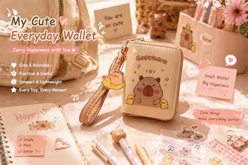 Image of AACKS Little Girls Coin Purse Kids Small Wallet for Teens Women Mini Coin Pouches with Strap Cute Cartoon Card Holder Cat Kitty Panda Unicorn