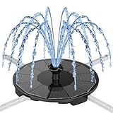 Solar Fountain Pump with 3 Spray Height Adjustment, Upgrade PET Solar Bird Bath...
