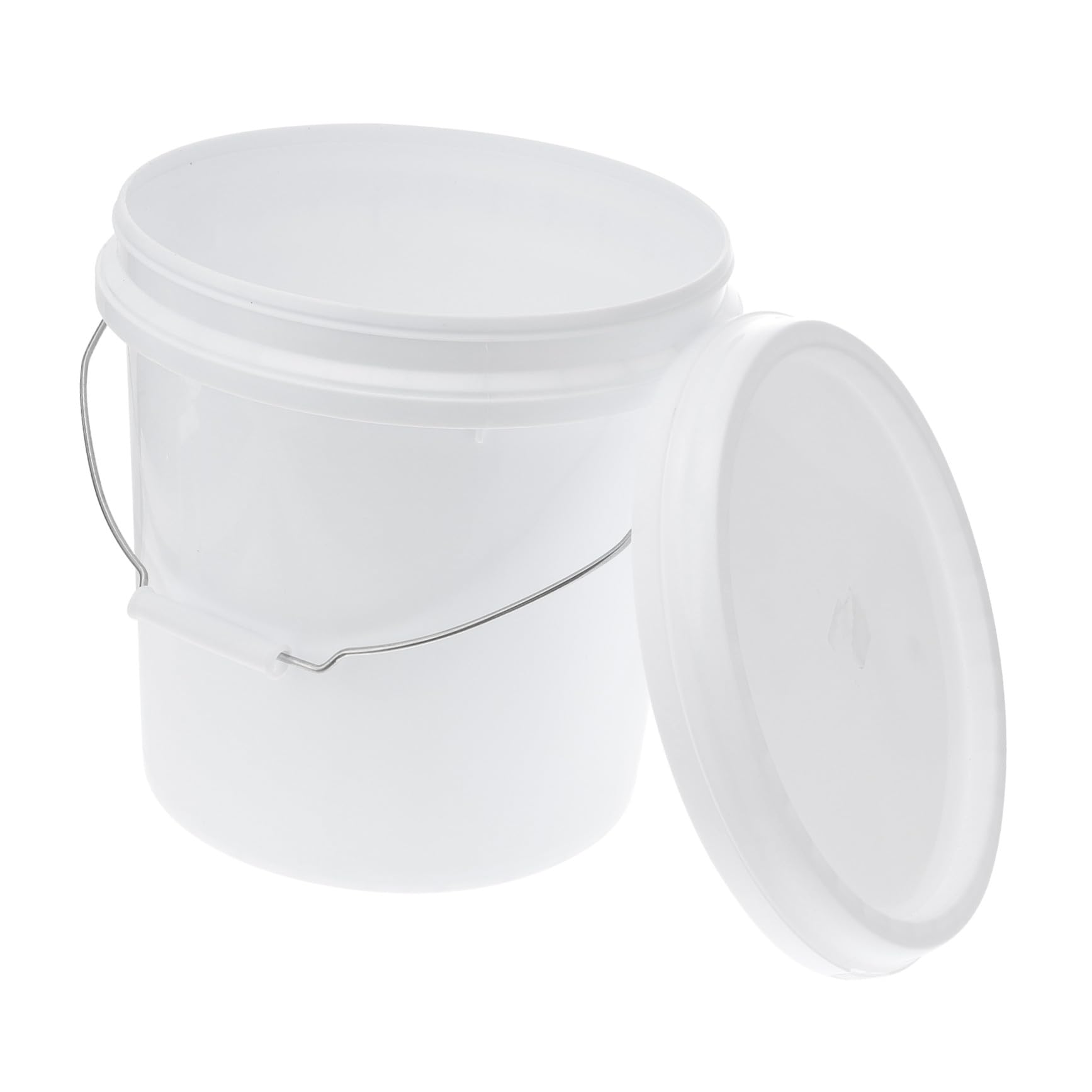 iplusmile Seau Portable 10l en Plastique Blanc Couvercle Étanche, Grosse Capacité et Seau d'eau Polyvalent pour Usage Domestique
