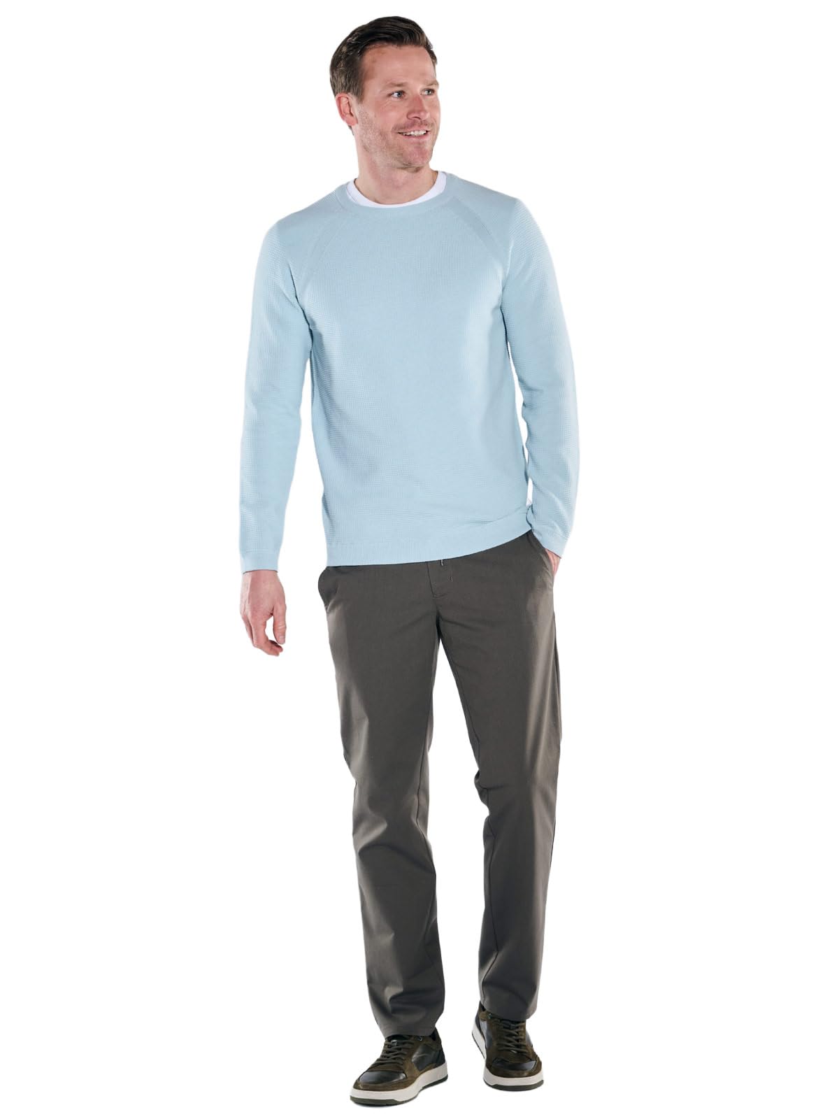 engbers Herren Pullover Rundhals, Hellblau