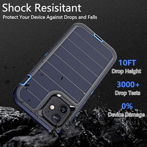 Coque iPhone 12 antichoc bleu foncé protection intégrale écran verre et objectif photo - 6