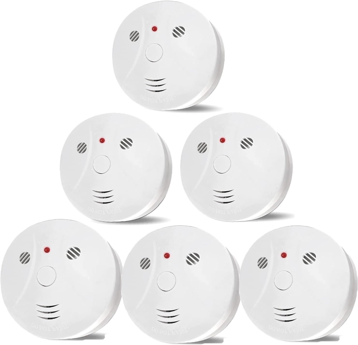 6 pack smoke detector fire alarms with photoelectric sensor
