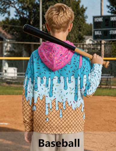 Move Dance Boys Baseball Hoodies Ice Cream Size 7-8 Pullover Sweatshirts - image 5