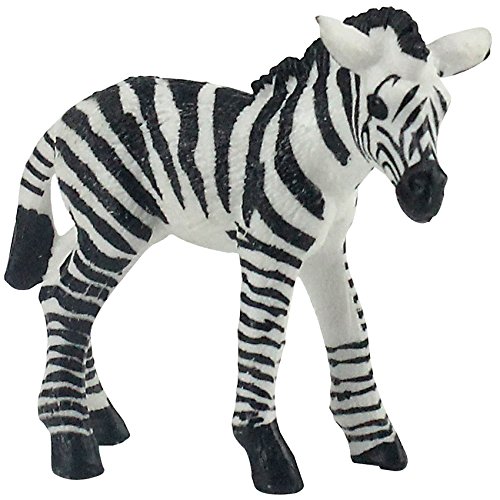 musykrafties Figura de juguete realista de cebra de animales salvajes de la selva africana, regalo para niños, decoración de tartas, altura de 2.4 pulgadas