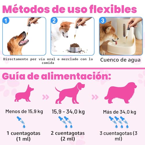 Miniatura 7 de Colágeno Para Perros,Suplemento Para La Piel Y El Pelo,Alivio Del Picor Para Perros,Colágeno Líquido Para Perros Fortalecimiento De Las Articulaciones,Flexibilidad Y Movilidad,Suplemento Para Caderas