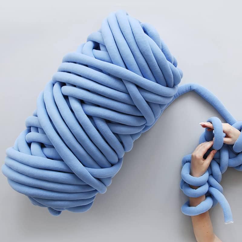 TRENDYBOY Crochet Kit 500g/Ball DIY Super Thick Chunky Cotton Wool Tube Yarn - Bulky Arm Roving for Knitting Blanket and Hand Knitting Spin (Color: 12) image 5