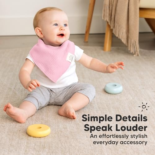 Image of 8pk Organic Baby Bandana Bibs for Drooling Teething (Muted Pastel /Quin)