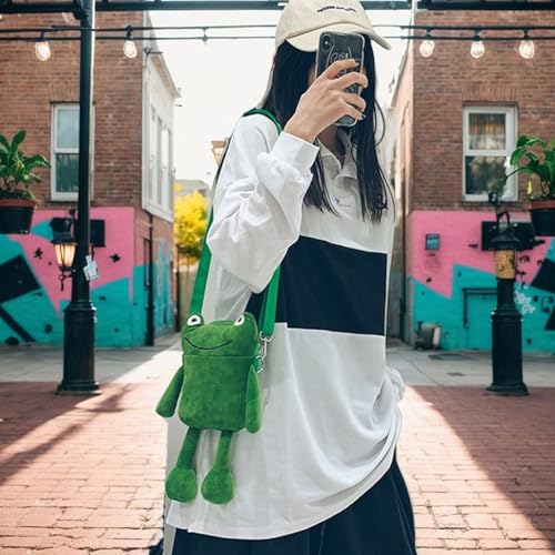 Crossbody Bag for Women, Plush Frog Crossbody Bag with Adjustable Strap, Cute Shoulder Purse for Girls2