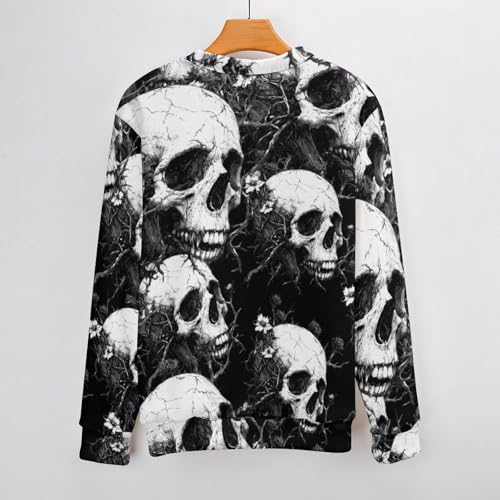 Decay Skull Men's Crew Neck Sweater Knit Pullover Women Casual Long Sleeve Crewneck Loose Fit Top3