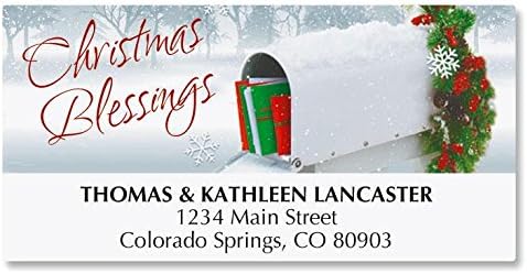 Amazon.com: Winter Home Personalized Christmas Address Labels ...