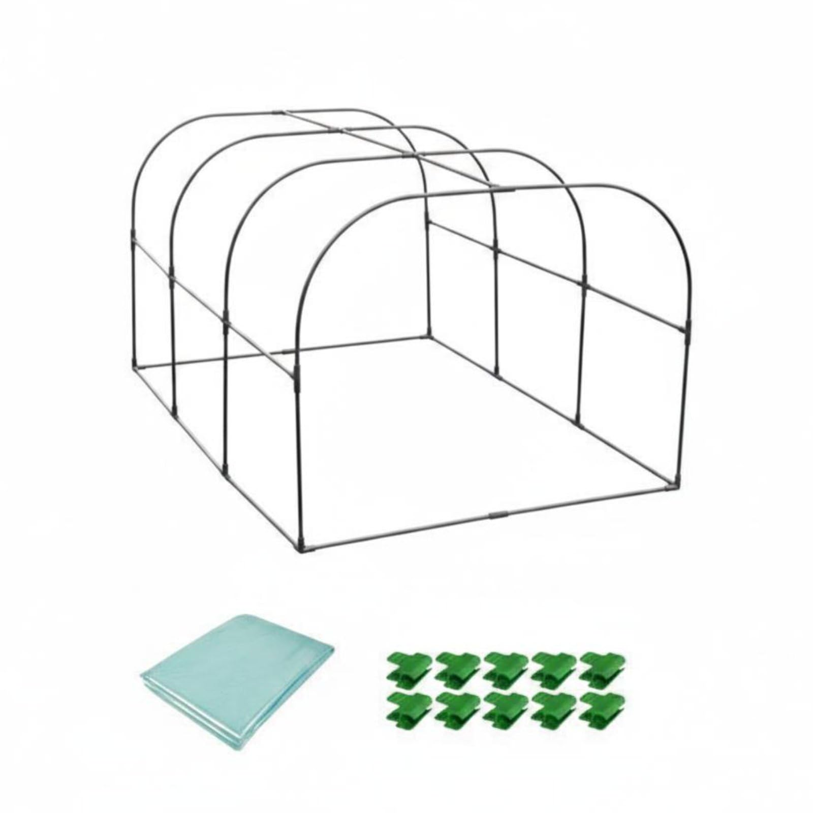 kowaku Copertura Serre Tunnel per Piante Antigelo Materiale PE Telaio in Acciaio PP Accessori Inclusi Adatta a Balcone Orto Giardino Terrazza Esterno , 150-80-80cm