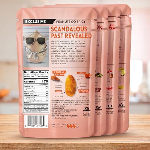  Truly Good Foods Henrietta Said Wing-Flavored Peanuts - Jumbo Flavored Peanuts - Protein Packed Vegan Snack
| Truly Goo