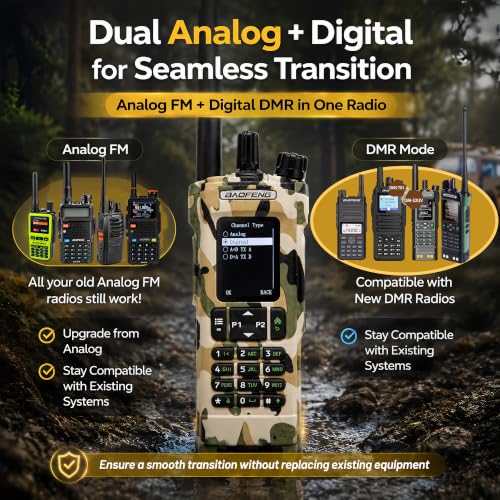 Image of BAOFENG DM32 DMR Ham Radio: 10W Long Range Radio Dual Band for Work Teams | Walkie Talkie with APRS GPS & Bluetooth Adapter USB-C Rechargeable Radio for Outdoor Hunting Emergency Security 2 Pack