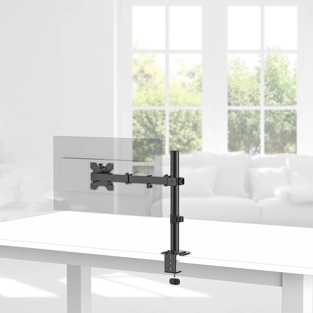 Supporto per monitor, regolabile in altezza, orientabile e inclinabile, estensibile, da 13" a 35"