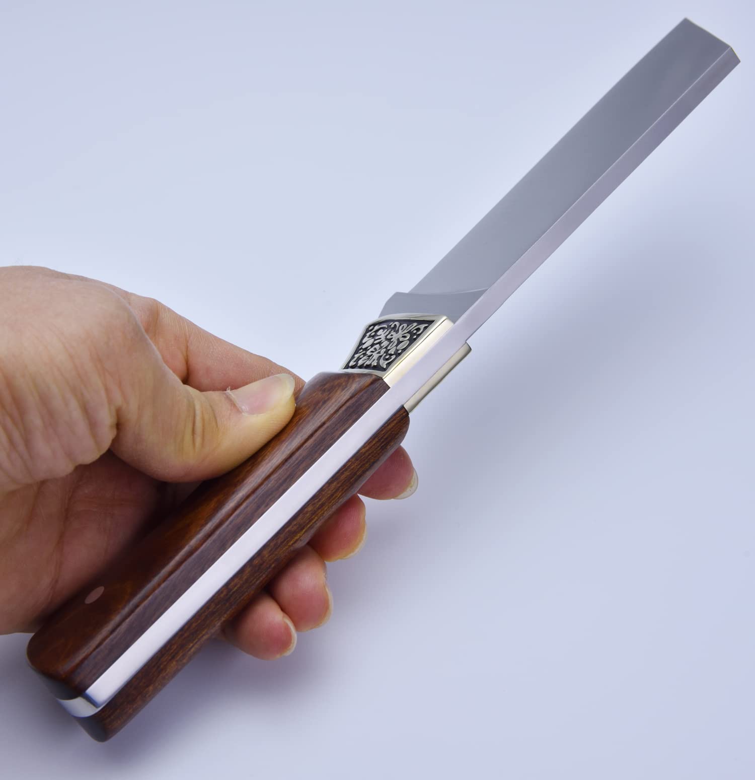 Coltello da Caccia Extra Spesso Coltelli Bushcraft, Coltello Sopravvivenza Lama Fissa 440C (MOGANO)