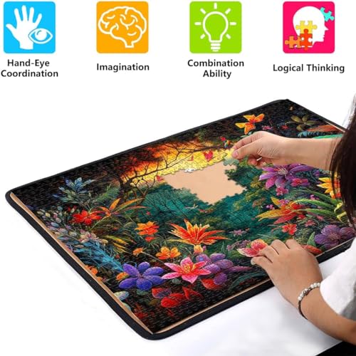 HUADADA Jigsaw Puzzles for Adults 1000 Piece Jigsaw Puzzles for Adults Challenging Game Puzzles with Letters on Back - Flowers and Birds - image 6