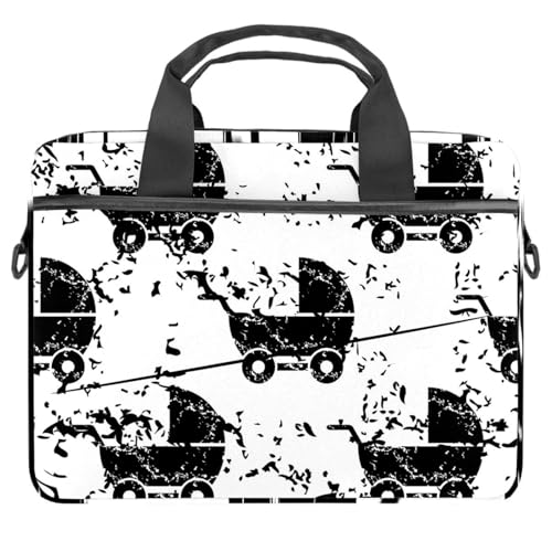 Sacoche à bandoulière grunge pour ordinateur portable 13 à 14.5 pouces noir et multicolore