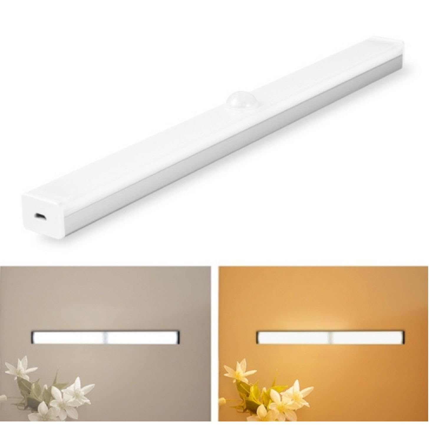 ORGNER USB Rechargeable SNOOGG 12 Inch LED Human Body Sensor Light 1 Pack for Showcases Kitchen Wine Racks Closet Lighting Staircase-image-2
