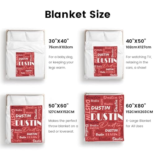 Personalized Blankets for Kids with Names Customized Blankets with Name for Adult Custom Blanket Gift for Birthday Christmas Valentines Day Gift