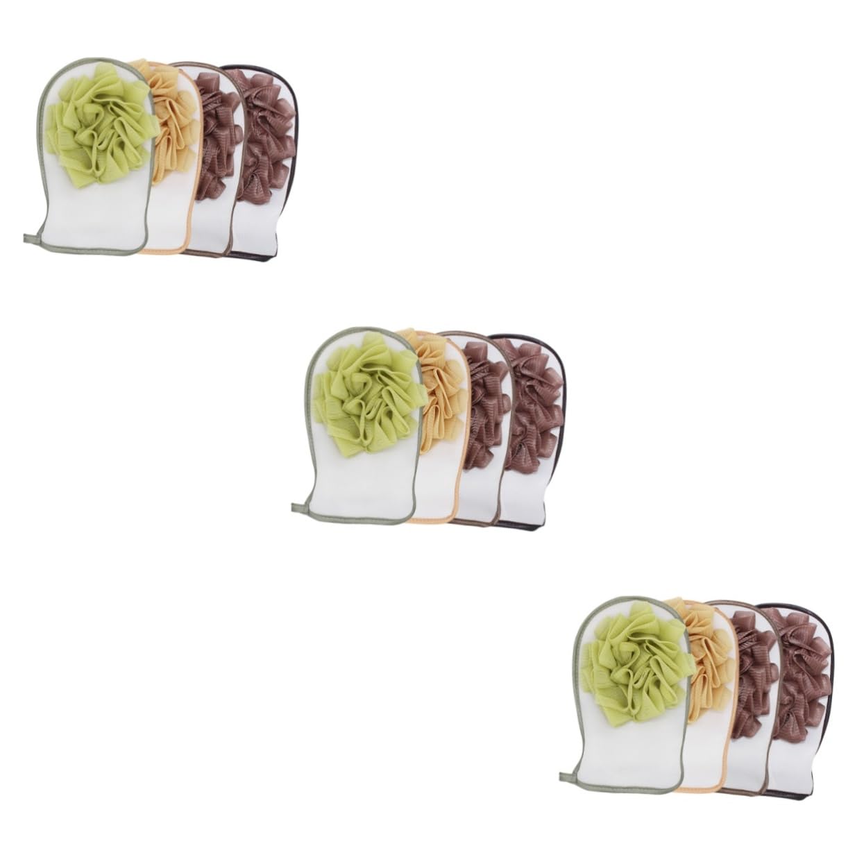 Healvian 9pezzi Guanti Esfolianti Da Bagno e Spugna Double Sided Rimuovi Morta Per Casuali Spa Glove e Telo Esfoliante