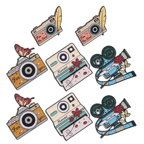 COLLBATH 8 Piezas Broche Cámara Vintage Pin Resina Miniatura Cámara DSLR Accesorio Retro Fotógrafo Decoración Temática para Fiestas y Fotografía