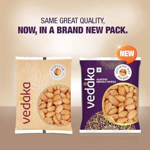 Image of Amazon Brand - Vedaka Almonds | 200 g | California Almonds | 100% Natural Badam Giri | Rich In Protein & Dietary Fiber | Crunchy Texture & Delicious Nutty Flavour | No Added Preservatives