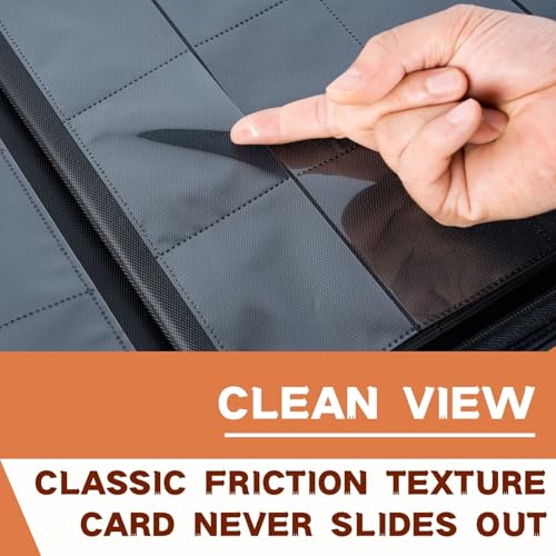 Image of 1000+ Pockets Trading Card Binder, 16-Pocket Card Ablum Compatible with MTG,Sports Cards & Other Standard Size Trading Cards (Orange)