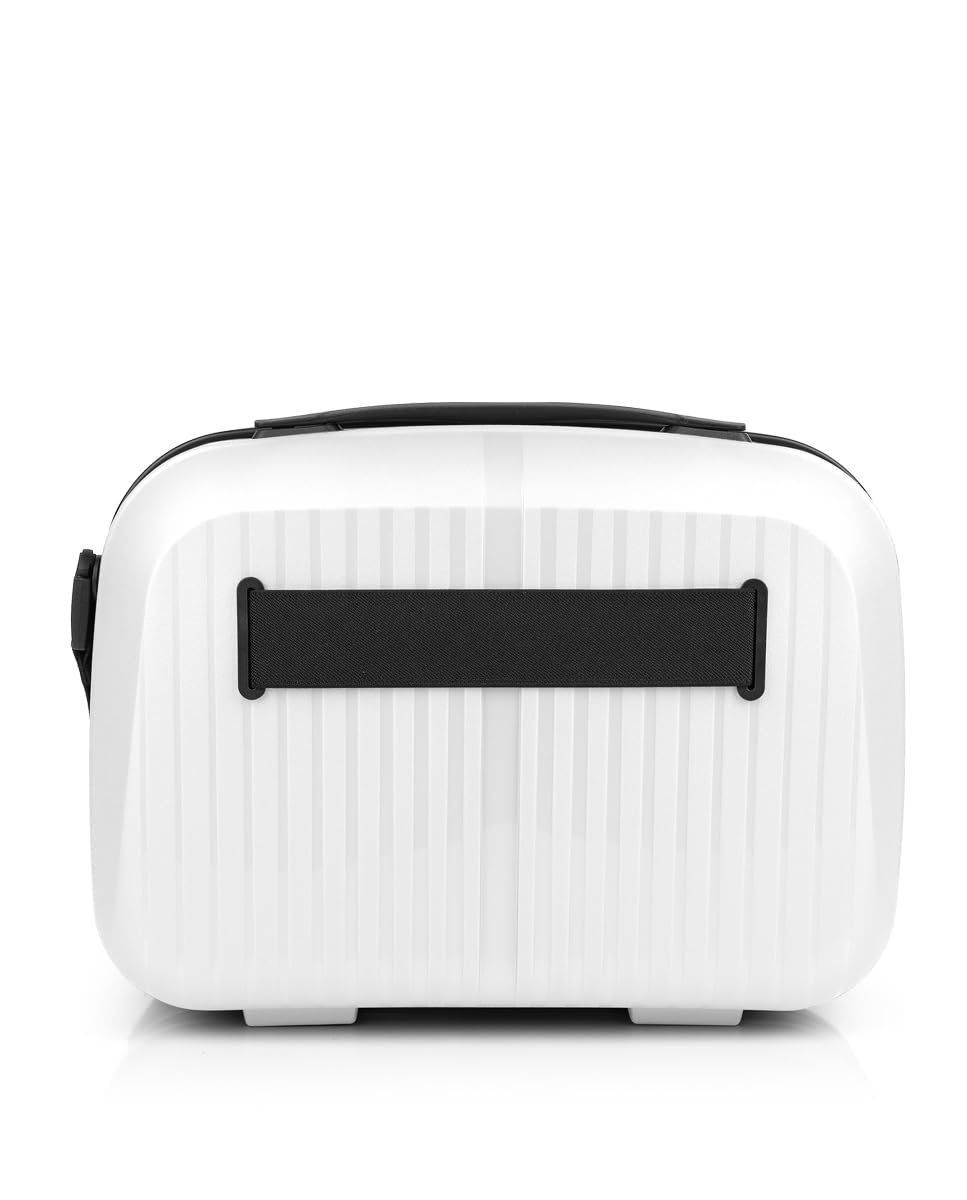 Gabol - Neceser de Viaje Rígido Brooklyn 35x27x17 cm - Peso 0,8kg con Capacidad 13,8L - Acople a Maleta y Correa Ajustable - Diseño Español en Polipropileno e Interior Reciclado RPET - Blanco