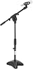Pyle Universal Compact Microphone Stand - Mic Mount Holder Height Adjustment 19.0” to 26.0” Inch and Telescoping Boom Extension Adjustable Up to 16.0 w Knob Style Tension Lock Mechanism - PMKS7.5
