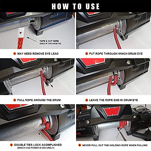 Alltoauto Synthetic Winch Rope, 3/8" X 85'-25000 Lbs Dyneema Synthetic Winch Rope Line Cable With Protective Sleeve For Truck 4Wd Off-Road Vehicle Winch Accessory #TOP5